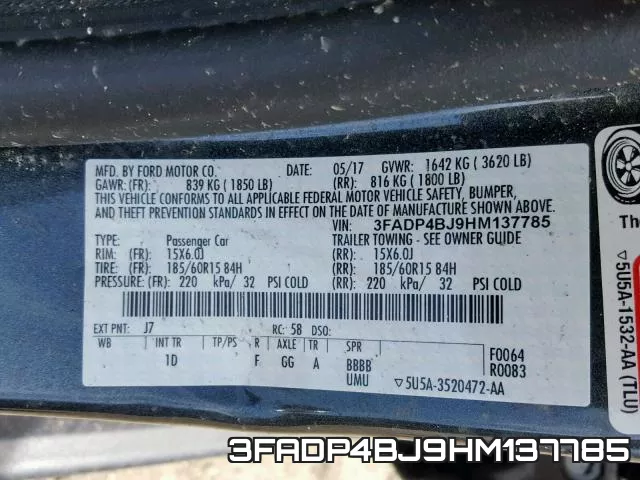 3FADP4BJ9HM137785 фото 2