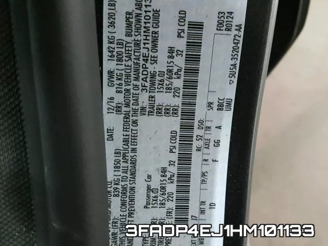 3FADP4EJ1HM101133 фото 2