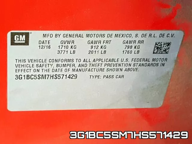 3G1BC5SM7HS571429 фото 2