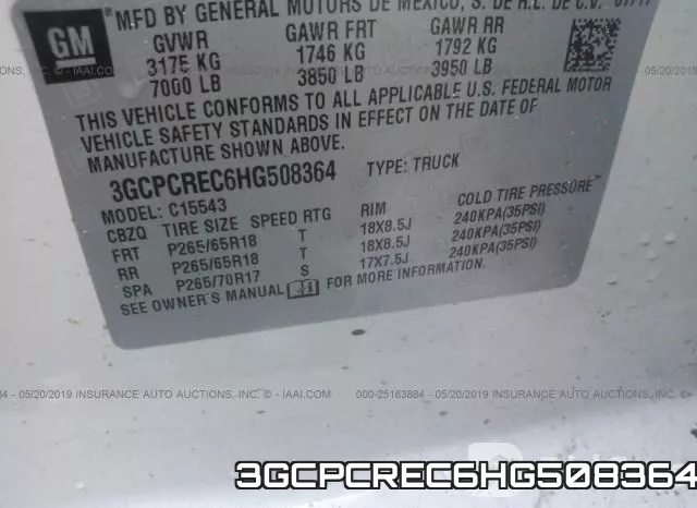 3GCPCREC6HG508364 фото 10