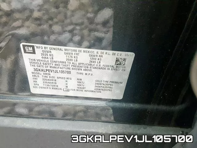 3GKALPEV1JL105700 фото 2