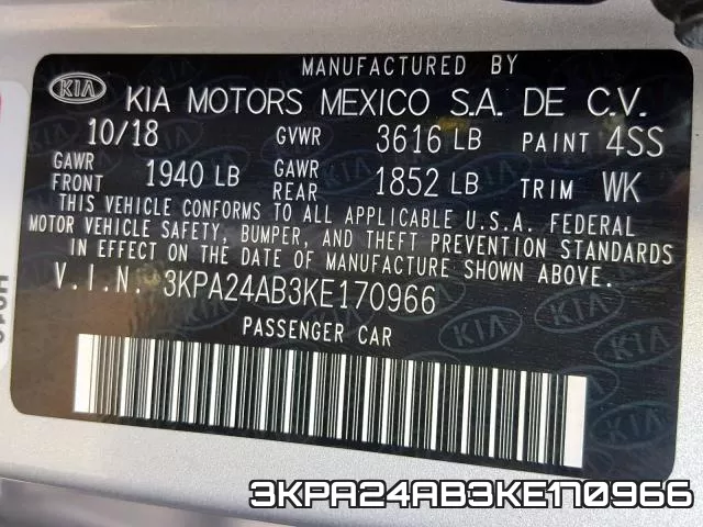 3KPA24AB3KE170966 фото 2
