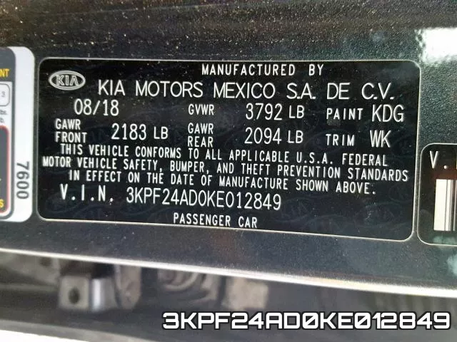 3KPF24AD0KE012849 фото 2