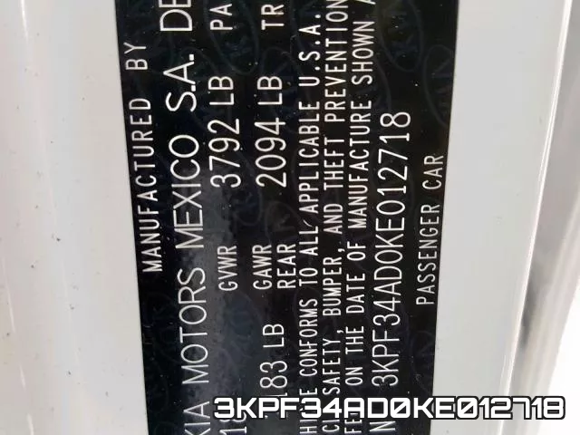 3KPF34AD0KE012718 фото 2