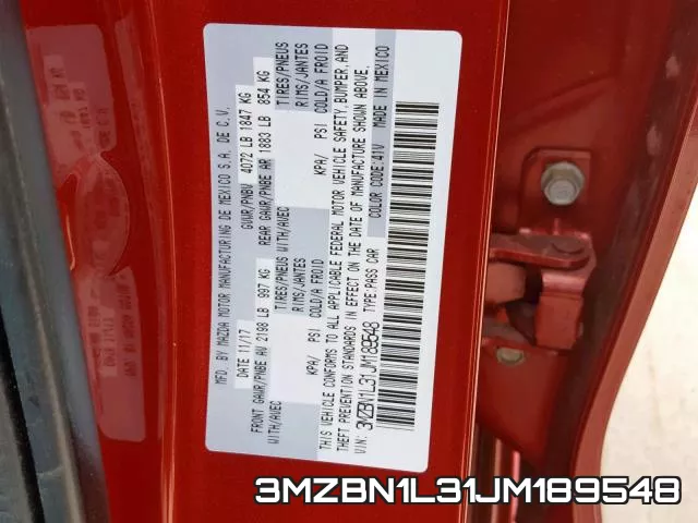 3MZBN1L31JM189548 фото 2