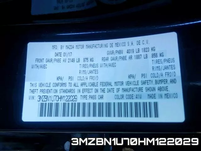 3MZBN1U70HM122029 фото 2