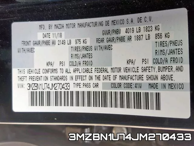 3MZBN1U74JM270433 фото 2