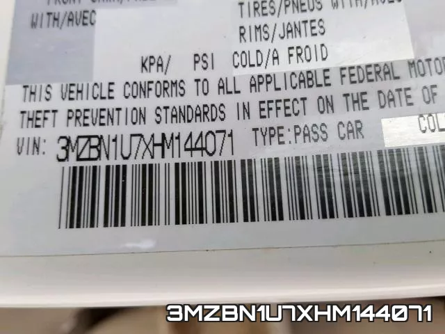 3MZBN1U7XHM144071 фото 2
