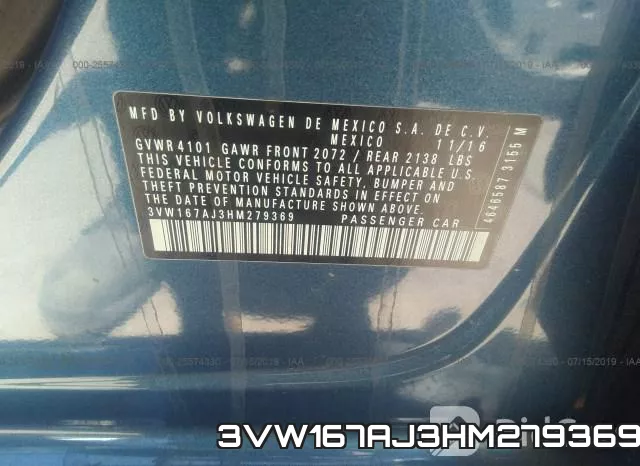 3VW167AJ3HM279369 фото 10