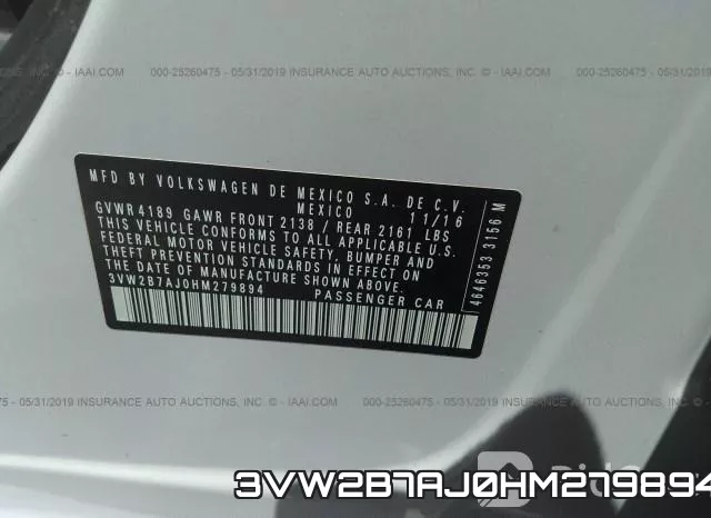 3VW2B7AJ0HM279894 фото 10