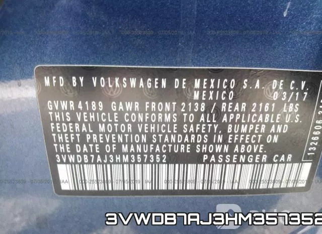 3VWDB7AJ3HM357352 фото 10