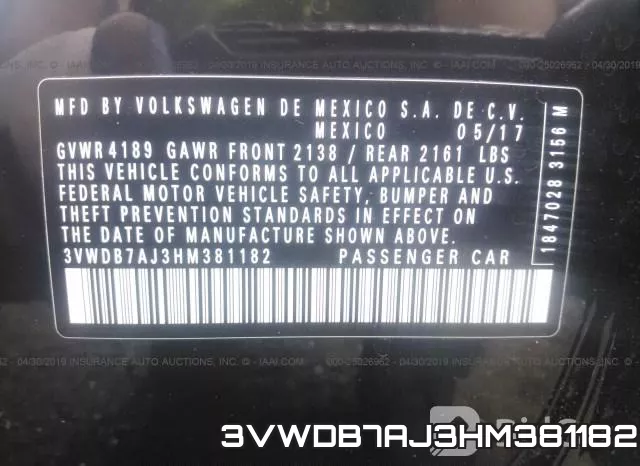 3VWDB7AJ3HM381182 фото 10