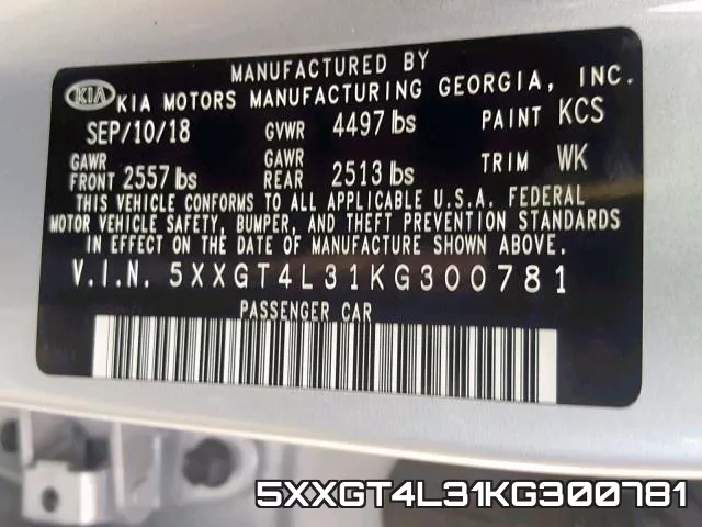 5XXGT4L31KG300781 фото 2