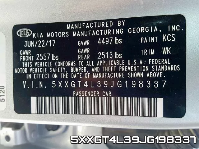 5XXGT4L39JG198337 фото 2