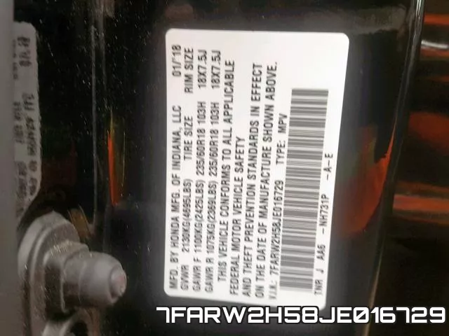 7FARW2H58JE016729 фото 2