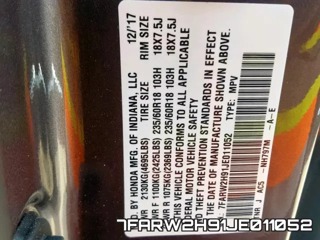 7FARW2H91JE011052 фото 2