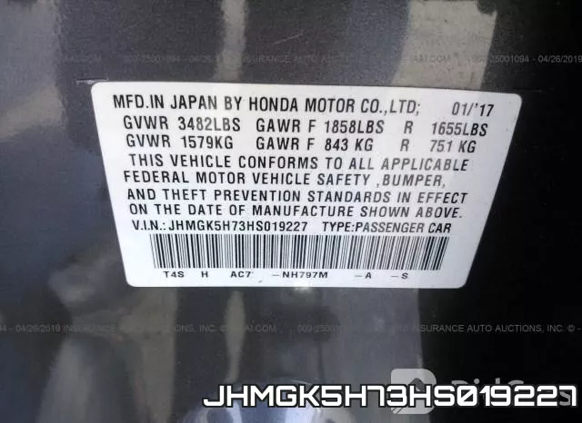 JHMGK5H73HS019227 фото 10
