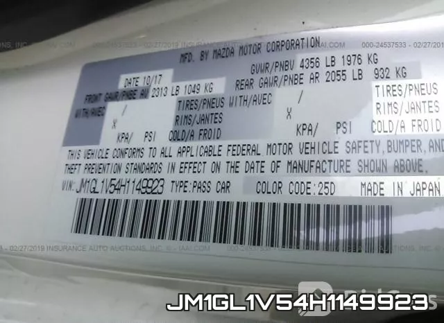 JM1GL1V54H1149923 фото 10