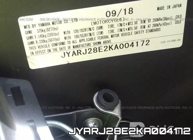 JYARJ28E2KA004172 фото 2