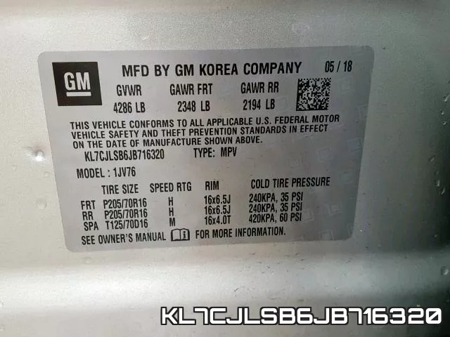 KL7CJLSB6JB716320 фото 2