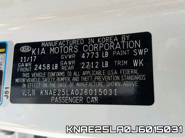 KNAE25LA0J6015031 фото 2