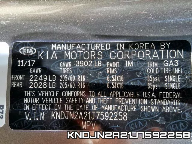 KNDJN2A21J7592258 фото 2