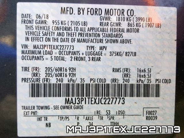 MAJ3P1TEXJC227773 фото 2