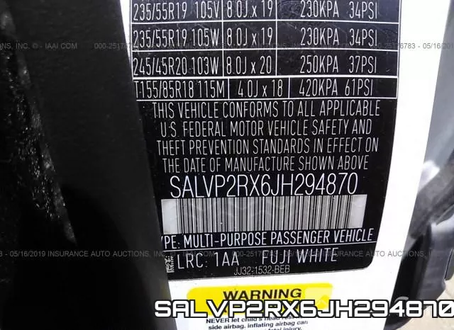 SALVP2RX6JH294870 фото 10