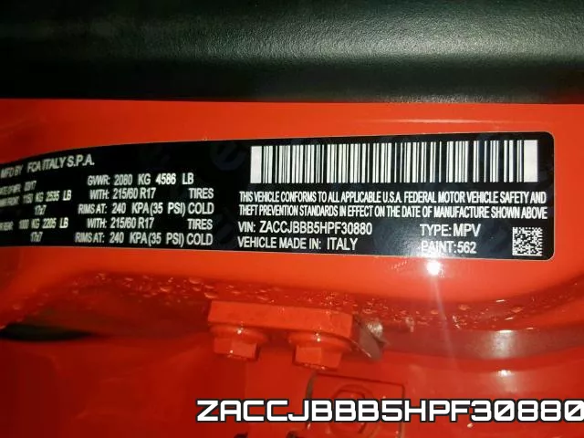 ZACCJBBB5HPF30880 фото 2
