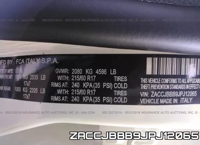 ZACCJBBB9JPJ12065 фото 10