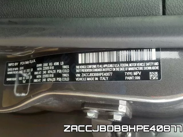 ZACCJBDB8HPE40877 фото 2