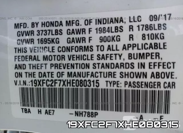 19XFC2F7XHE080315 фото 10