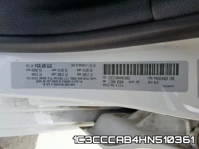1C3CCCAB4HN510361 фото 2