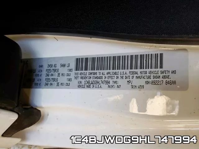 1C4BJWDG9HL747994 фото 2