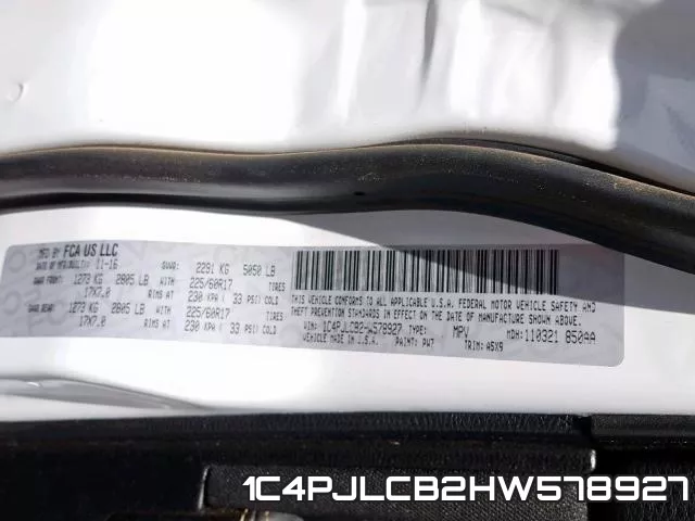 1C4PJLCB2HW578927 фото 2