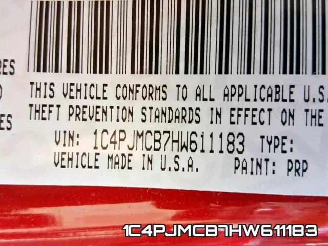 1C4PJMCB7HW611183 фото 2
