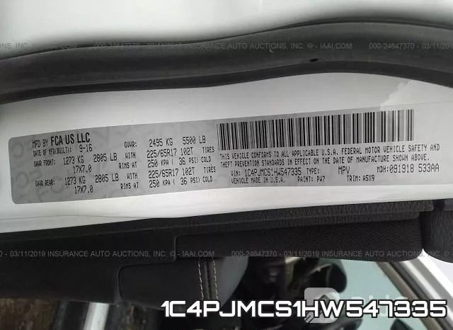 1C4PJMCS1HW547335 фото 10