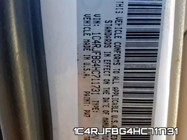1C4RJFBG4HC711731 фото 2