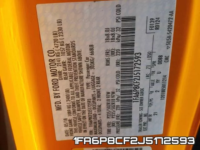 1FA6P8CF2J5172593 фото 2