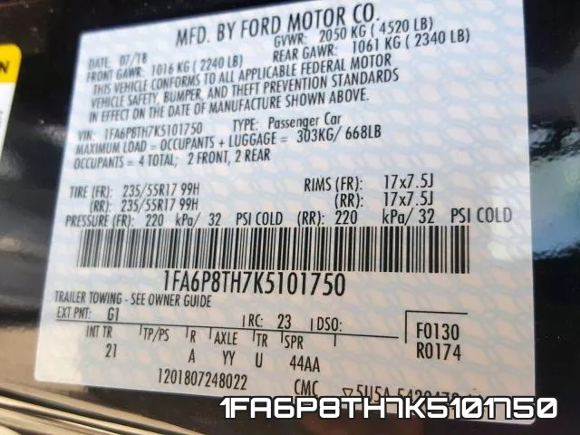 1FA6P8TH7K5101750 фото 2