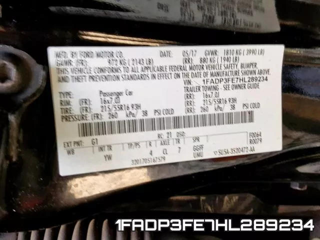 1FADP3FE7HL289234 фото 2