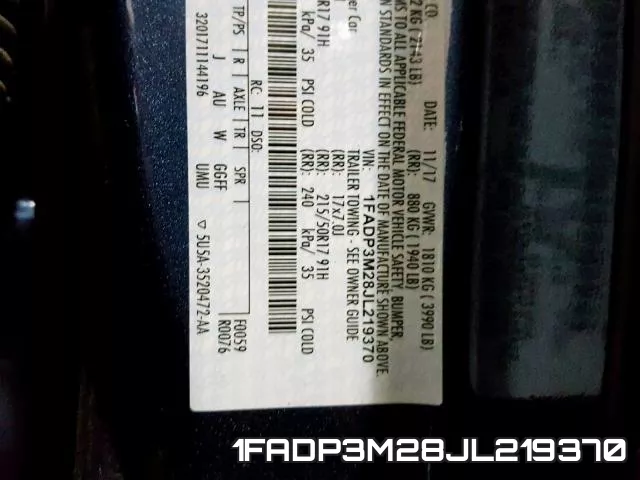 1FADP3M28JL219370 фото 2
