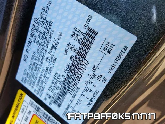 1FATP8FF0K5171717 фото 2