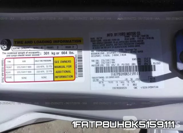 1FATP8UH8K5159111 фото 10