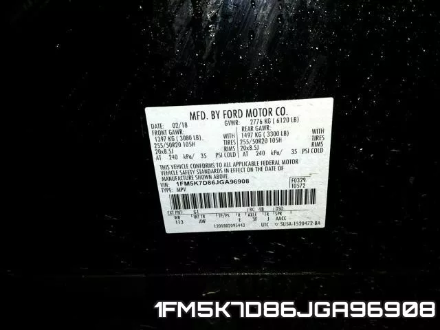 1FM5K7D86JGA96908 фото 2