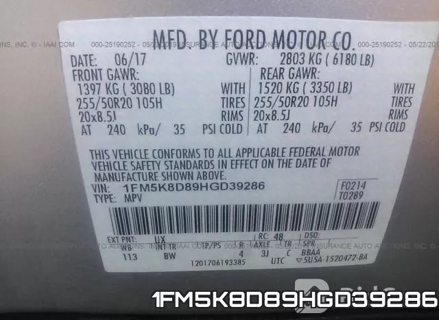 1FM5K8D89HGD39286 фото 10