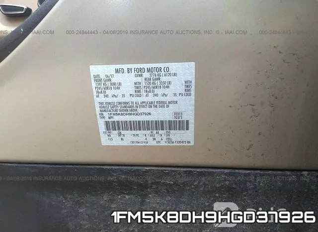 1FM5K8DH9HGD37926 фото 10