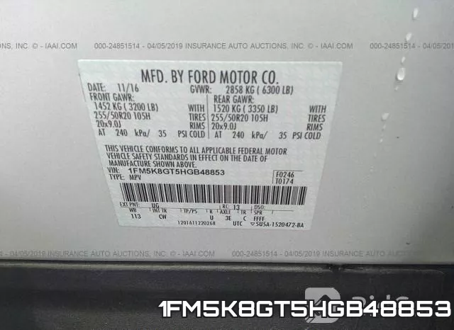 1FM5K8GT5HGB48853 фото 10