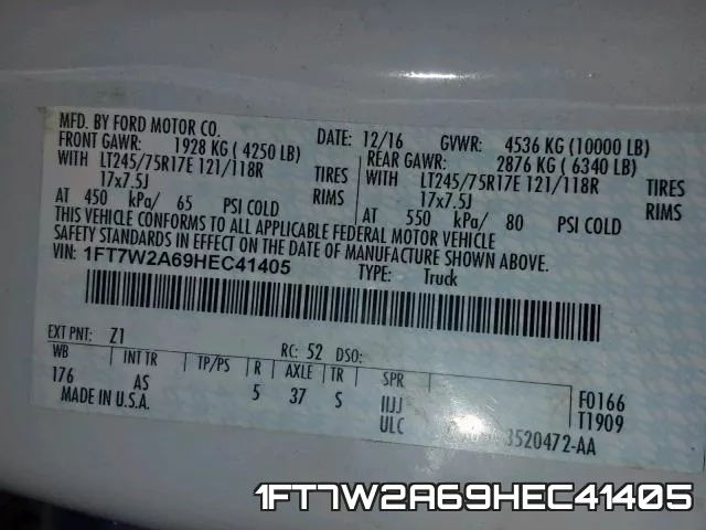 1FT7W2A69HEC41405 фото 2