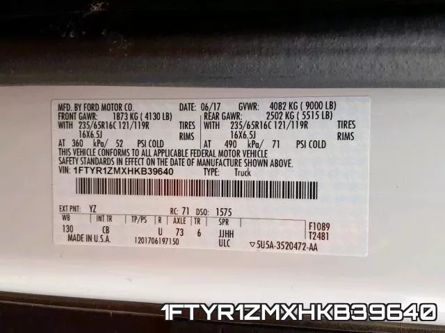 1FTYR1ZMXHKB39640 фото 2